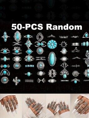 Lot of 50pcs Boho Style Ring Set